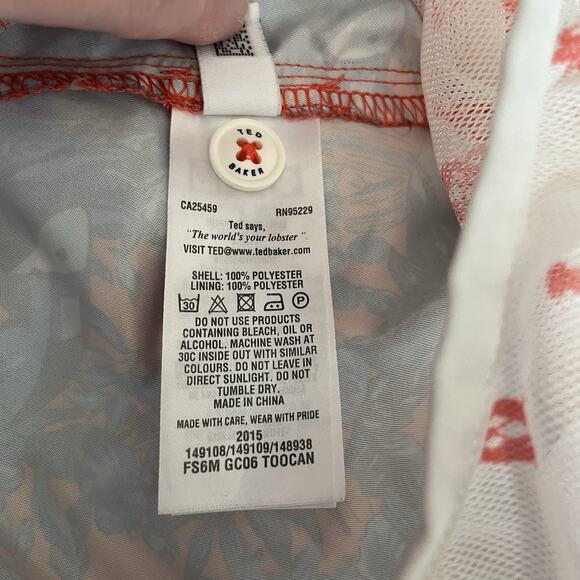 Ted Baker Men's Swim Trunk Toucan Print Size 4 Large Lined Pockets - Picture 10 of 10